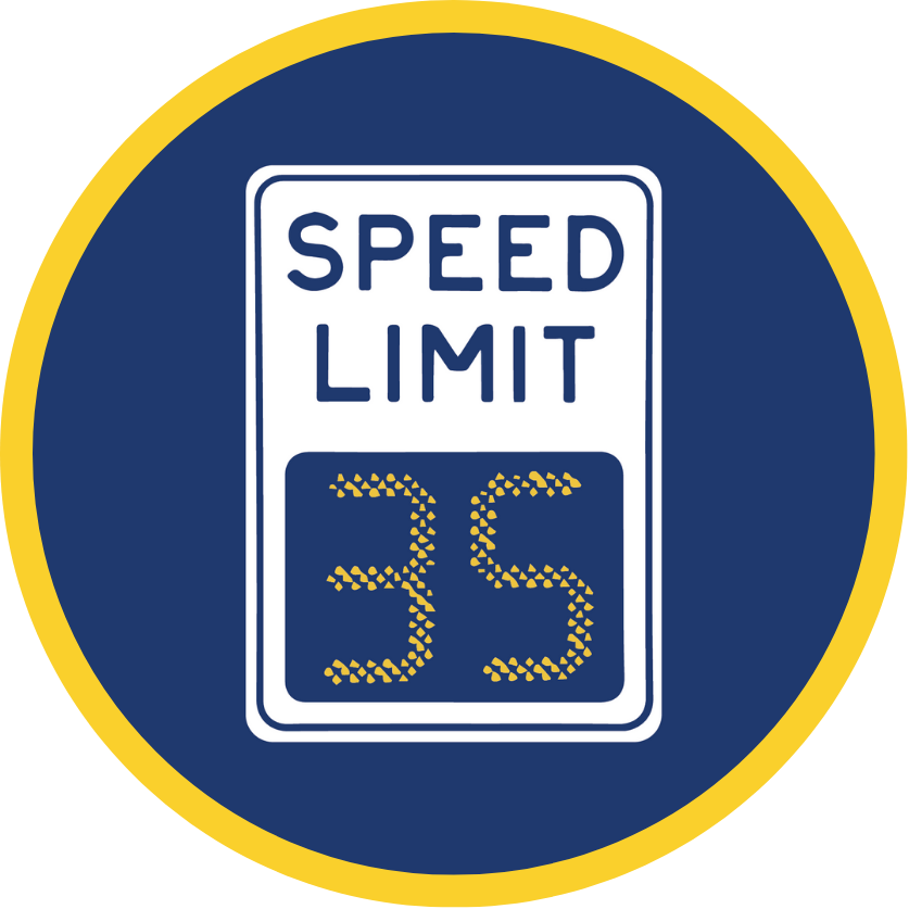 A speed limit sign indicating 35 MPH